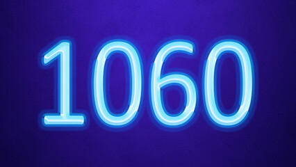 Glowing blue number design of 1060 on blue background.