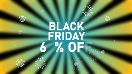 Black Friday 60% Off Sale Announcement with Starburst Background and Snowflake Graphics discount offer