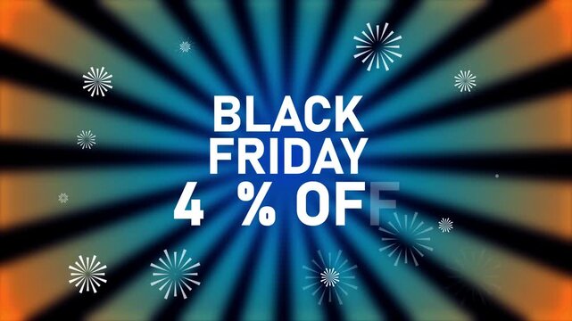 Black Friday 47 Percent Off Sale Announcement With Starburst Background And Snowflakes discount offer