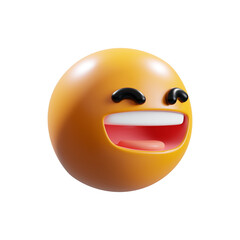 Fototapeta premium 3d render laugh emoji icon