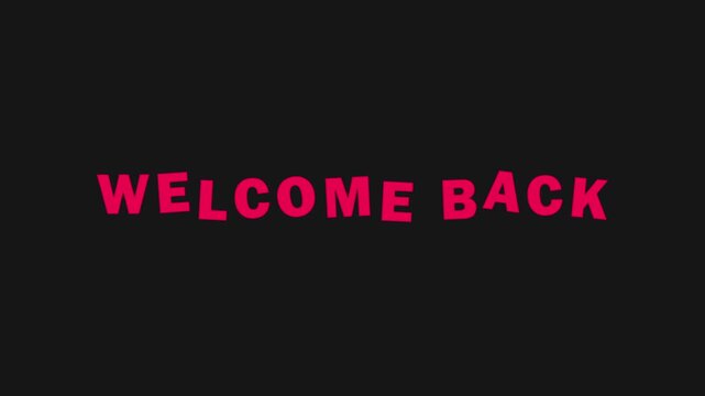 Welcome back animation animated text with wiggle effect