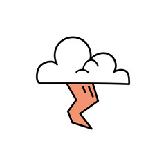 Cute Cartoon Cloud Illustration – Kawaii Puffy Cloud Icon, Whimsical Kids Graphic, Fun Weather Clipart, Playful Sky Element, Adorable Fluffy Cloud Vector Art