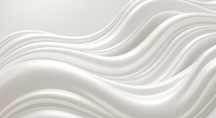 Obraz premium Elegant white fabric with flowing, wavy folds, creating a sense of movement and texture.