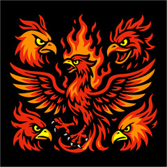 Red Phoenix T Shirt Design.eps