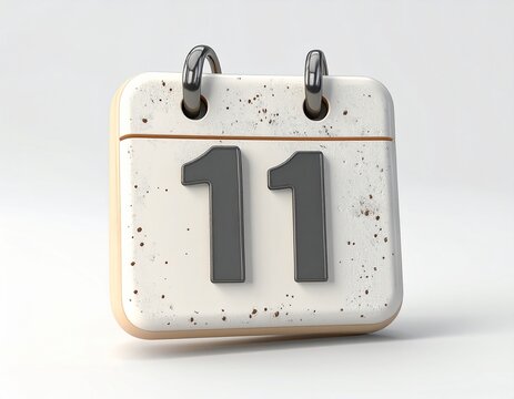 3d calendar icon with number 11 isolated on