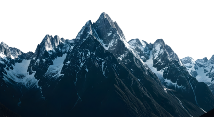 Majestic snow capped mountain range offering powerful landscape visuals