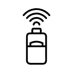 An illustrated of a remote control with a signal