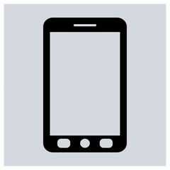 Minimalist smartphone icon with blank screen for app display isolated on white background, Vector