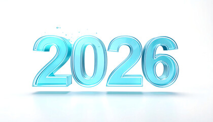 blue the words Happy New Year 2026