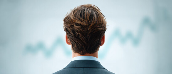 Analyzing Trends Person Gazing at a Rising Graph, Planning for Business Growth