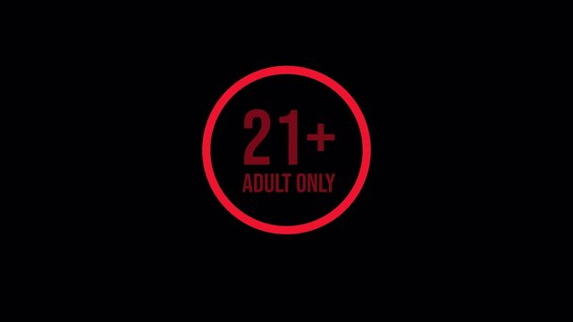  21 only icon sign censored warning symbol Adult content on transparent background with alpha channel