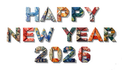 hand drawn alphabet, with the words Happy New Year 2026