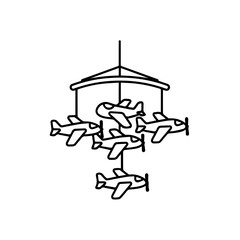 Airplane Mobile Icon A Decorative Element for Baby Nurseries, Featuring Planes in Flight