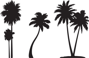 Palm tree silhouettes vector pack