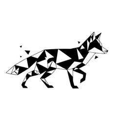 Geometric Fox Illustration A Stylish Black and White Design