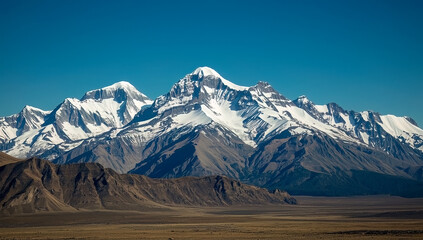 Snow-covered mountain peaks in Alaska