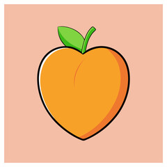 A peach with a green leaf on a pink background, perfect for summerthemed designs, fruit illustrations, or healthy eating campaigns