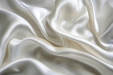 Obraz premium Smooth and elegant white silk fabric with gentle folds