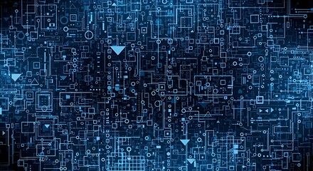 Dynamic network of illuminated lines and nodes creating an abstract digital background, symbolizing advanced technology, data transmission, and interconnected systems
