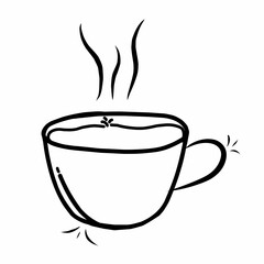 cup of hot coffee outline