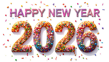 the words Happy New Year 2026