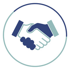 Handshake icon in a circle for business concept