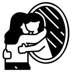 Self Love Woman Black Fill Icon