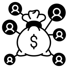 profit sharing Black Fill Icon