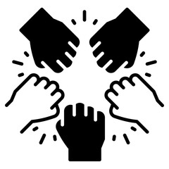 unity hands Black Fill Icon