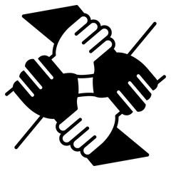 teamwork hands Black Fill Icon