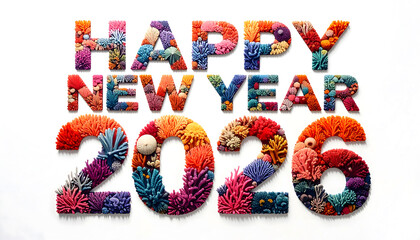 flower with the words Happy New Year 2026