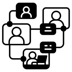 workflow connection Black Fill Icon