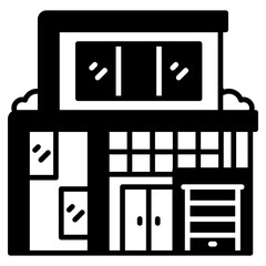 modern house Black Fill Icon