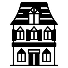 europe house Black Fill Icon