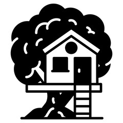 tree house Black Fill Icon