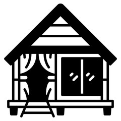 bungalow Black Fill Icon