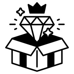 Luxury Gift Box Black Fill Icon