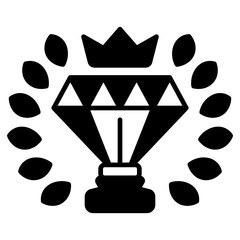 Diamond Laurel Black Fill Icon