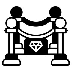 Velvet Rope Barrier Black Fill Icon