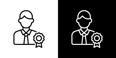 Employee Recognition Icon Line Styles Vector Illustration