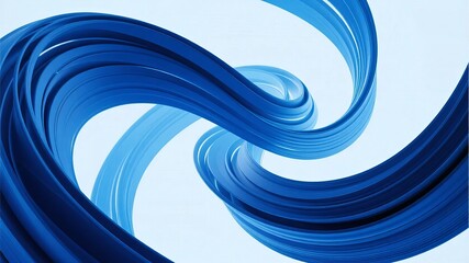 Abstract blue flowing waves with smooth curves and gradient shading