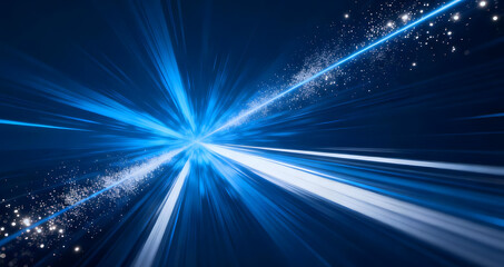Abstract Blue Energy Burst with Light Beams