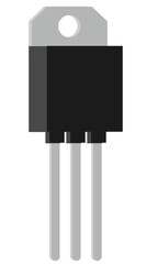 Power Transistor Regulator TO-220 Electronic Component Black Background