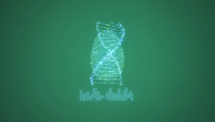 A captivating digital representation of a DNA strand, symbolizing genetic research and innovation in biology.