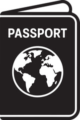 passport globe stencil icon silhouette vector illustration