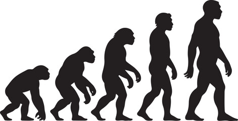 Silhouette of theory of evolution of man