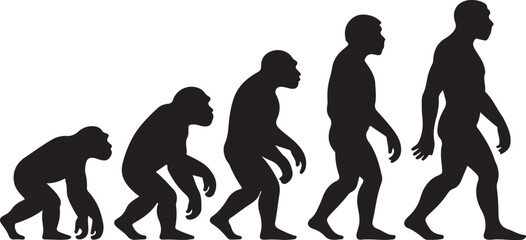 Silhouette of theory of evolution of man