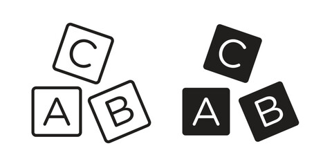 Abc icon symbols. app and web UI solid and line icon, EPS10 © Win