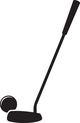 Golf Putter With Ball silhouette Icon