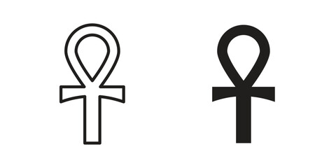 Ankh icon symbols. app and web UI solid and line icon, EPS10